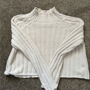 American Eagle Outfitters Cream Turtleneck Sweater